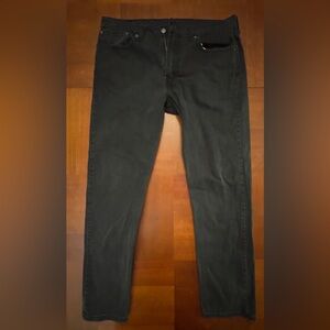Levis 502 Regular Taper Black Denim Jeans Men’s Size 36x32